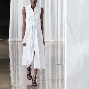 Knotted Poplin Shirtdress